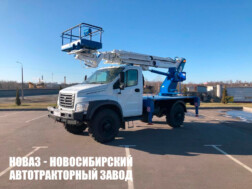 Автовышка ВИПО‑22 рабочей высотой 22 метра со стрелой над кабиной на базе ГАЗ Садко NEXT C41A23