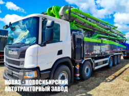 Автобетононасос Zoomlion 67X‑6RZ высотой подачи 66,1 м на базе Scania