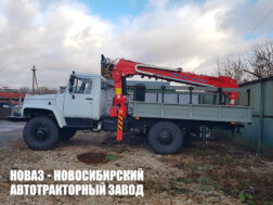 Бортовой автомобиль ГАЗ 33086 Земляк с краном‑манипулятором TAURUS 035A до 3,5 тонны с буром