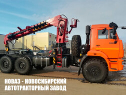 Седельный тягач КАМАЗ 43118‑73094‑50 с манипулятором КМУ‑150 Галичанин до 7 тонн с буром