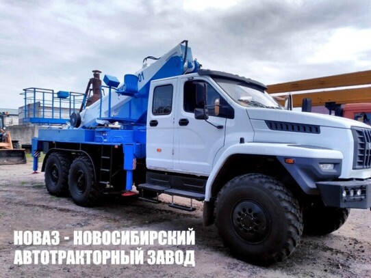 Автовышка ВИПО-28-01 рабочей высотой 28 м со стрелой за кабиной на базе Урал NEXT 4320-6952-72 (фото 1)