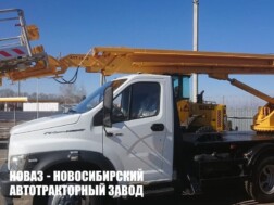 Автовышка КЭМЗ АПТ‑18.02 рабочей высотой 18 метров со стрелой над кабиной на базе ГАЗон NEXT C41R13