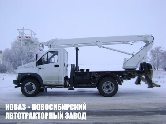 Автовышка КЭМЗ ТА-22 рабочей высотой 22 м со стрелой над кабиной на базе ГАЗон NEXT C41R13