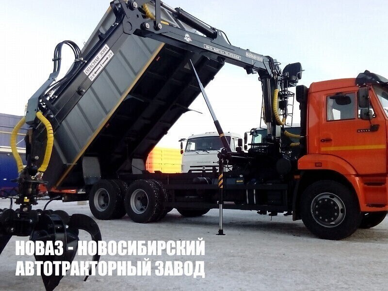 Ломовоз КАМАЗ 65115-3094-48 с краном манипулятором МАЙМАН-110SM (ММ-110) до 3,7 тонны