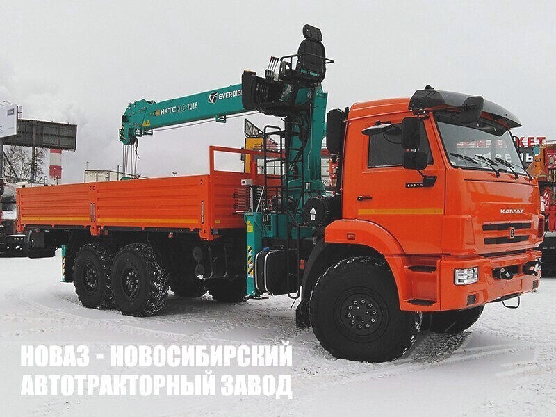 Бортовой грузовик КАМАЗ 43118 с краном манипулятором HKTC HLC-7016L до 7 тонн