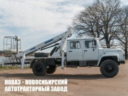 Автовышка АГП‑18Т рабочей высотой 17,9 метра со стрелой за кабиной на базе ГАЗ Садко 33081