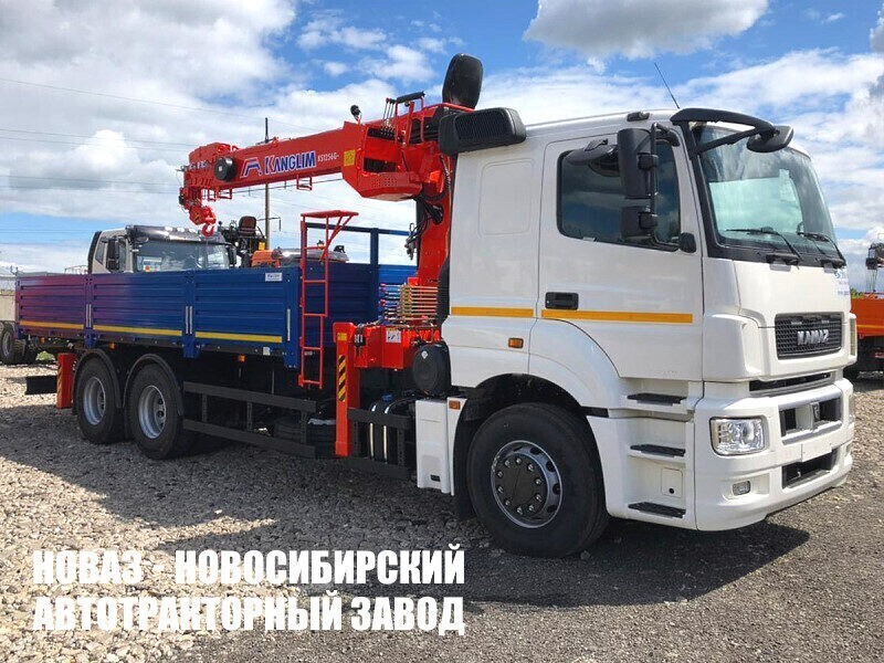 Бортовой грузовик КАМАЗ 65207 с краном манипулятором Kanglim KS1256G-II до 7 тонн