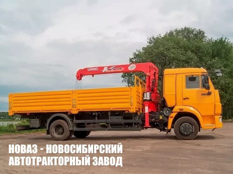 Бортовой грузовик КАМАЗ 4308 с краном манипулятором UNIC UR-V374K до 3 тонн