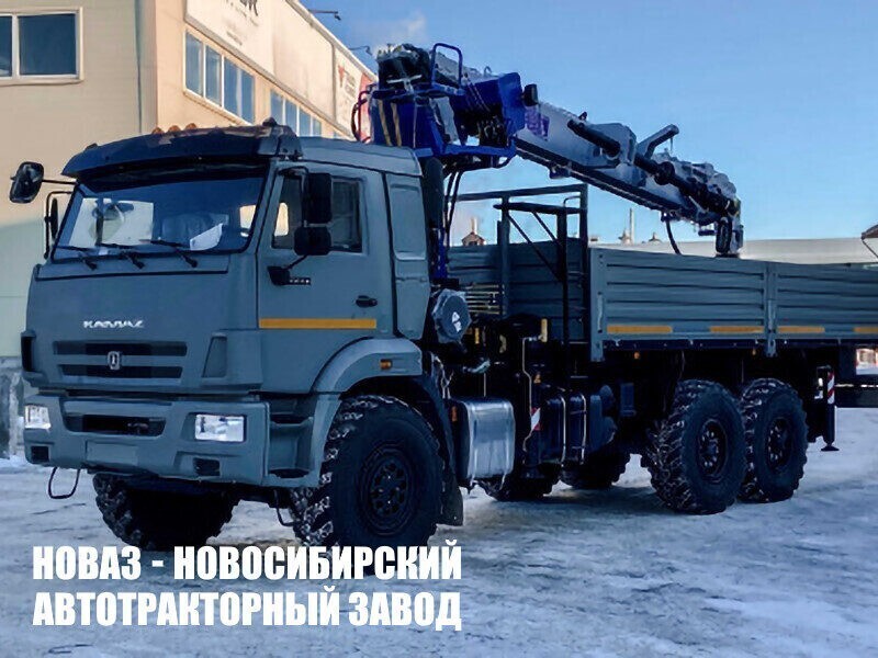 Бортовой грузовик КАМАЗ 43118 с манипулятором КМУ-150 Галичанин до 6,6 тонны с буром