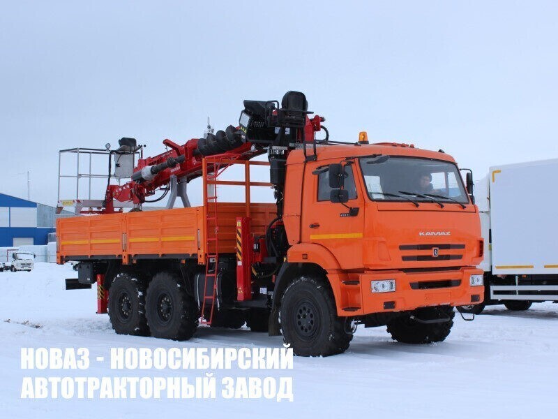 Бортовой автомобиль КАМАЗ 43118 с манипулятором TAURUS 086А до 8 тонн с буром (Фото 1)
