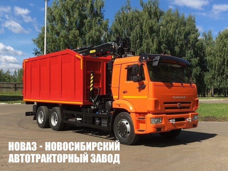 Ломовоз 659004-3223523-48 с манипулятором ВЕЛМАШ VM10L74M до 3,1 тонны на базе КАМАЗ 65115