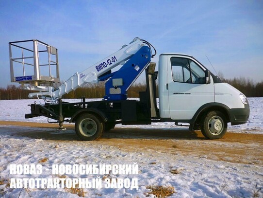 Автовышка ВИПО-12-01 рабочей высотой 12 м со стрелой за кабиной на базе ГАЗель Бизнес 3302 (фото 1)