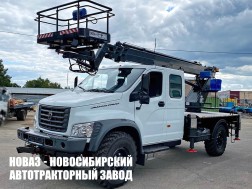 Автовышка ВИПО‑15‑01 рабочей высотой 15 метров со стрелой за кабиной на базе ГАЗ Садко NEXT C42A43