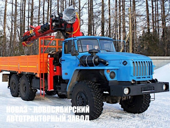 Бортовой автомобиль Урал 4320 с манипулятором TAURUS 086A до 8 тонн с буром