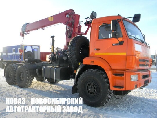 Седельный тягач КАМАЗ 43118 с манипулятором INMAN IT 200 до 7,2 тонны с буром и люлькой модели 8877 (фото 1)