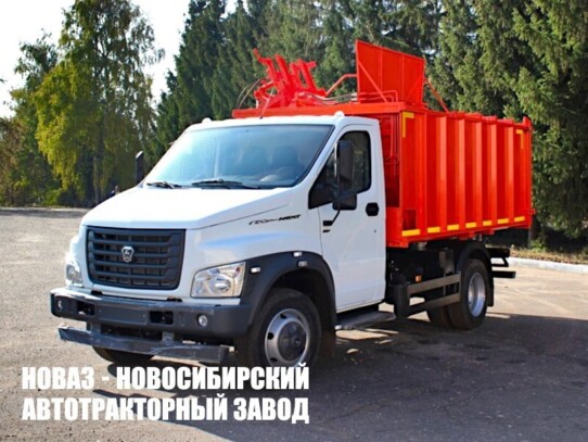 Мусоровоз ГАЗ САЗ 3901-11 объёмом 9,4 м³ с боковой загрузкой на базе ГАЗон NEXT C41R13 (фото 1)