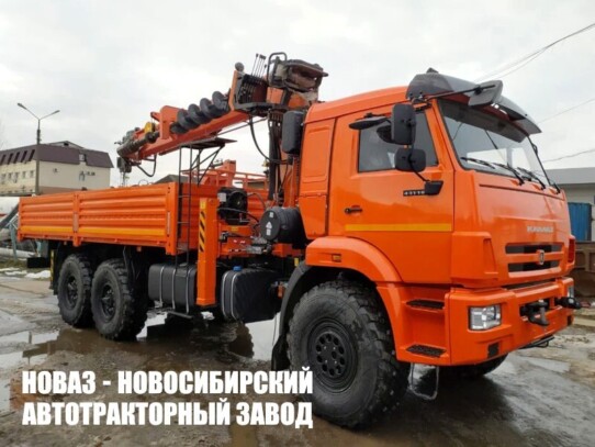 Бортовой автомобиль КАМАЗ 43118 с манипулятором Hangil HGC 976 до 7,3 тонны с буром