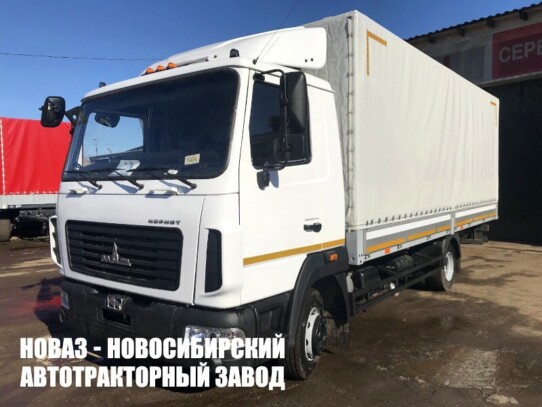 Тентованный грузовик МАЗ 438121-2530-025 грузоподъёмностью 4,8 тонны с кузовом 7750х2480х3000 мм (фото 1)