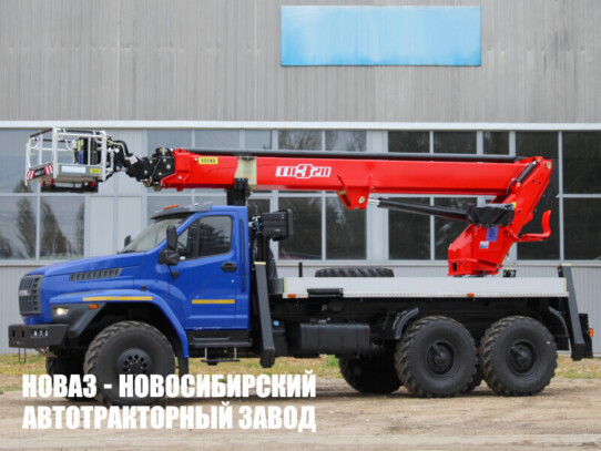 Автовышка TR328 рабочей высотой 28 м со стрелой над кабиной на базе Урал NEXT 4320 (фото 1)