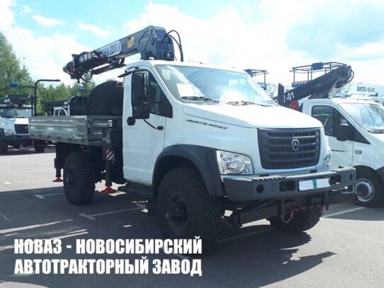 Бортовой автомобиль ГАЗ Садко NEXT C41A23 с манипулятором ДВИНА 3200.8 до 3,2 тонны с буром (фото 1)