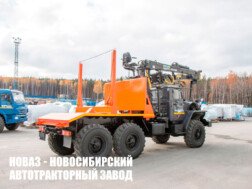 Лесовозный тягач Урал 5557 с манипулятором ОМТЛ‑70‑02 до 1,8 тонны модели 7955