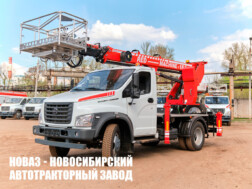 Автовышка RED MACHINE 18 рабочей высотой 18 метров со стрелой над кабиной на базе ГАЗон NEXT C41R13 с доставкой по всей России