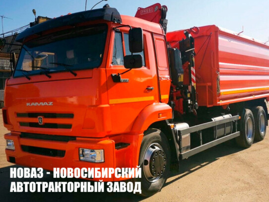 Зерновоз КАМАЗ 65115 грузоподъёмностью 10 тонн с манипулятором Fassi F155AC.0.23 до 6,2 тонны