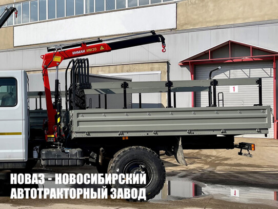 Бортовой автомобиль ГАЗель NEXT Фермер A22R33 с манипулятором INMAN IM 20 до 1 тонны (фото 1)