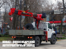 Бортовой автомобиль ГАЗ Садко NEXT C41A23 с манипулятором TAURUS 035A до 3,5 тонны с буром и люлькой
