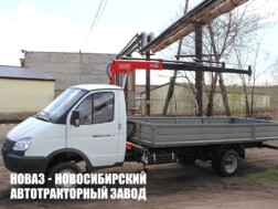 Бортовой автомобиль ГАЗель Бизнес 33025‑1750 газ/бензин с манипулятором Fassi M30A.13 до 1 тонны